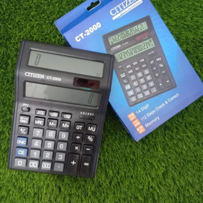 

Kalkulator CITIZEN CT-2000 - Calculator 2 Display Layar / Check Ulang CT2000 12Digit
