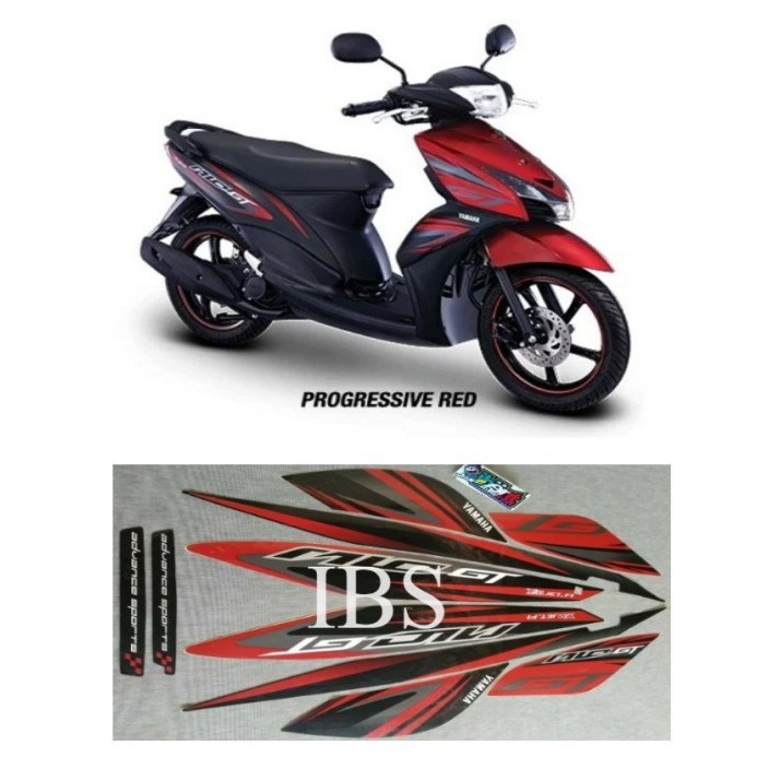 STRIPING MIO GT MERAH TAHUN 2014 STIKER ORI YAMAHA