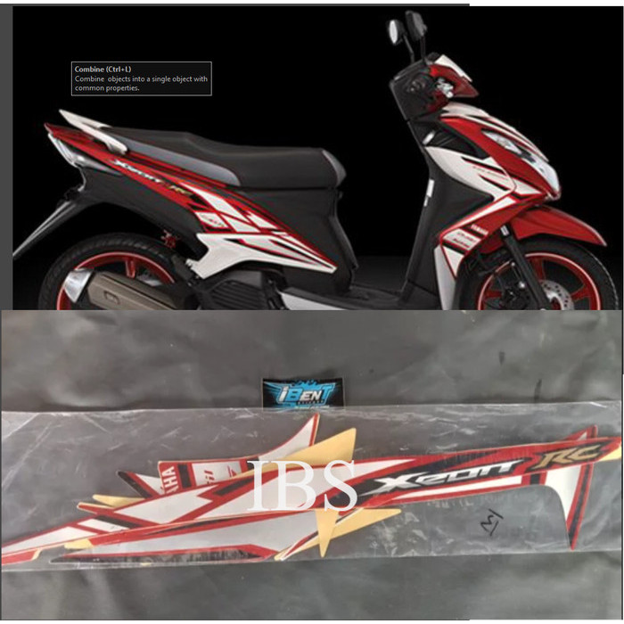 STRIPING YAMAHA XEON RC HITAM KUNING 2013 POLET Stiker
