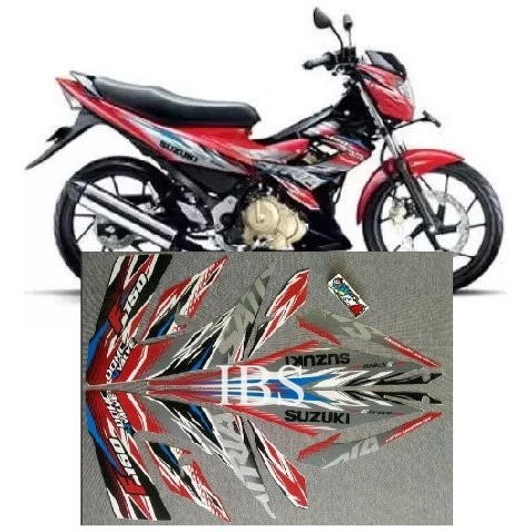 STRIPING LIS ORI SATRIA F FU 150 MERAH 2013 FL POLET Stiker STIKER