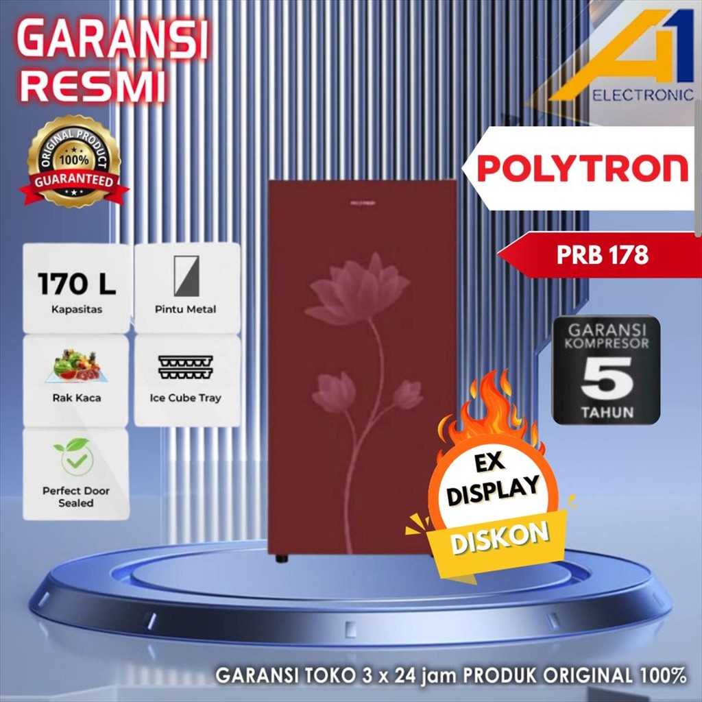 Kulkas POLYTRON PRB 178 / PRB178 Kulkas 1 pintu Kapasitas 170L