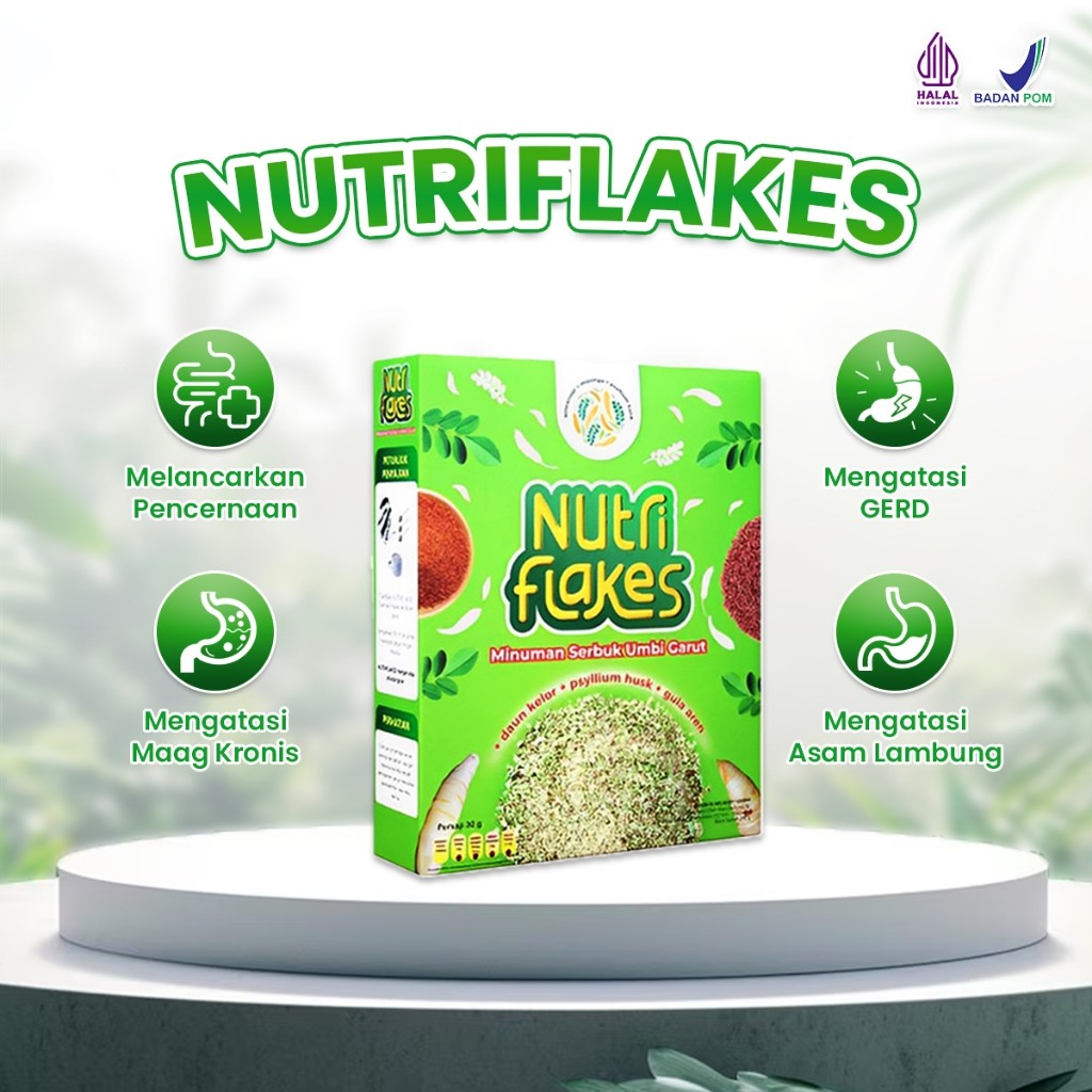 

Nutriflakes – Sereal Umbi Garut Solusi Asam Lambung, Gerd & Mag 100% Original 1 Box