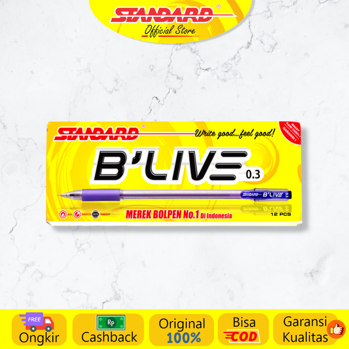 

TERBARU STANDARD PEN BLIVE 0.3 / 12 PCS - Hitam