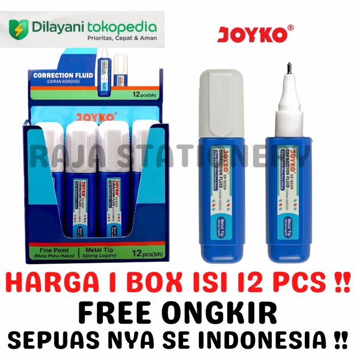 

TERBARU JOYKO CORRECTION FLUID TIPEX CAIR JOYKO CF-S225 TIPX 1 BOX 12 PCS