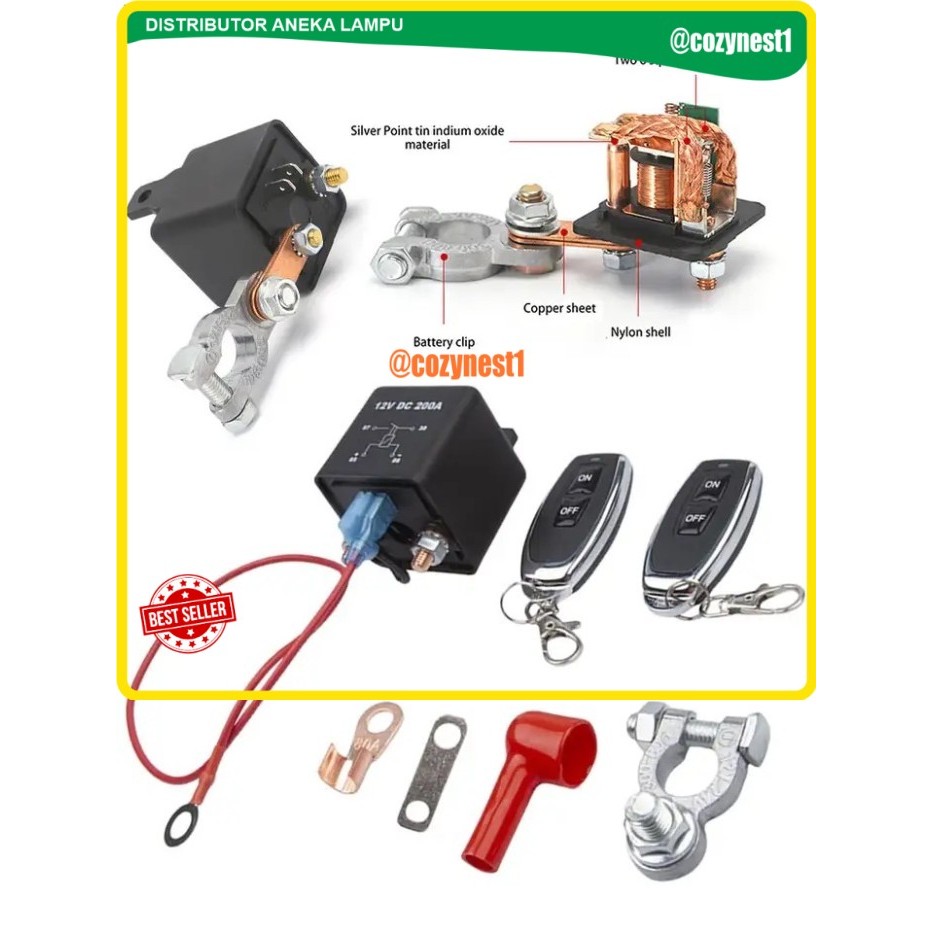Promo Relay Wireless 433Mhz Pemutus Arus Aki Mobil Motor RemoteControl OnOff