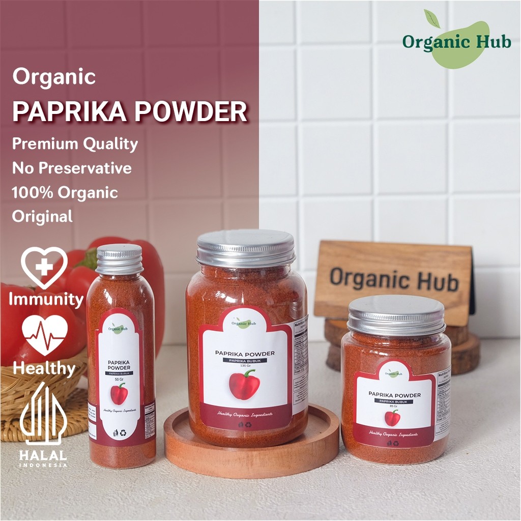 

Organic Hub Paprika Merah Bubuk Red Paprika Powder Bumbu Masak Dapur Rempah Premium Asli