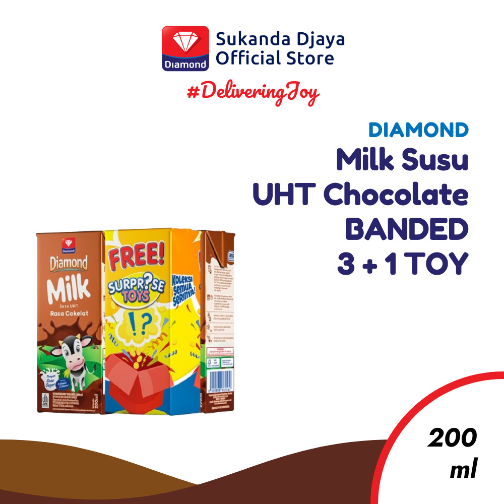 

Diamond Milk Susu UHT Chocolate 200 Ml BANDED 3 + 1