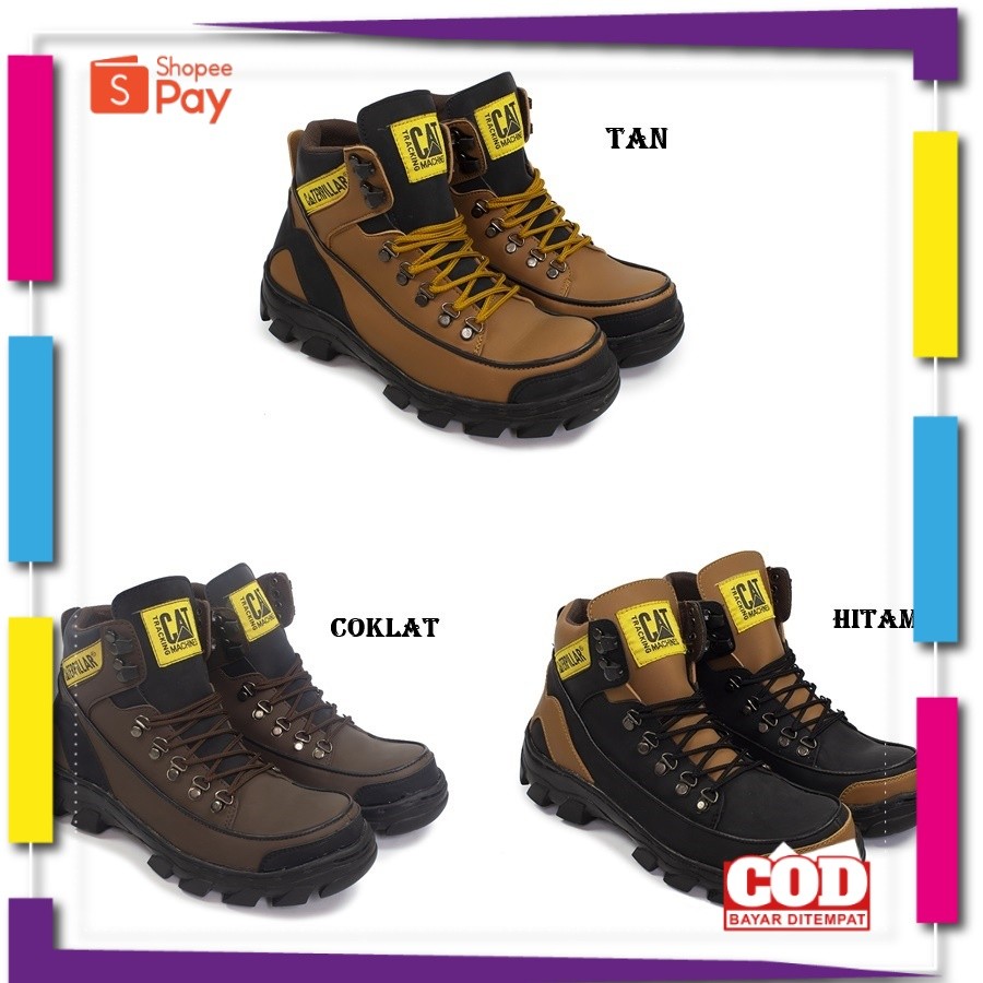 [PREMIUM ORIGINAL] Sepatu Safety King Boots Murah Ujung Besi CAT ARGON Kerja Industry Proyek Septi S