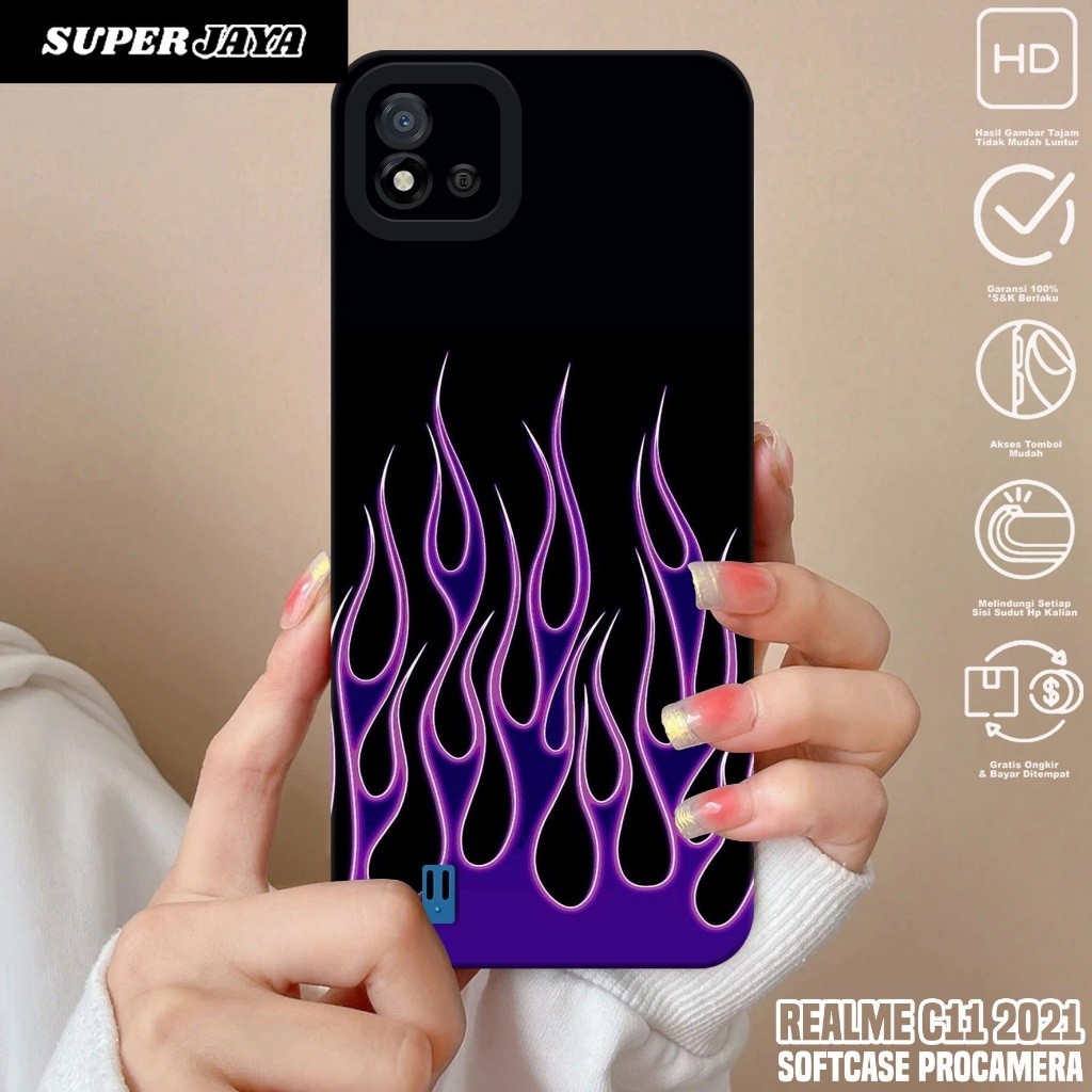 Case REALME C11 2021 - Casing Hp REALME C11 2021 Motif FIRE - Silikon Hp REALME C11 2021 - Kondom Hp