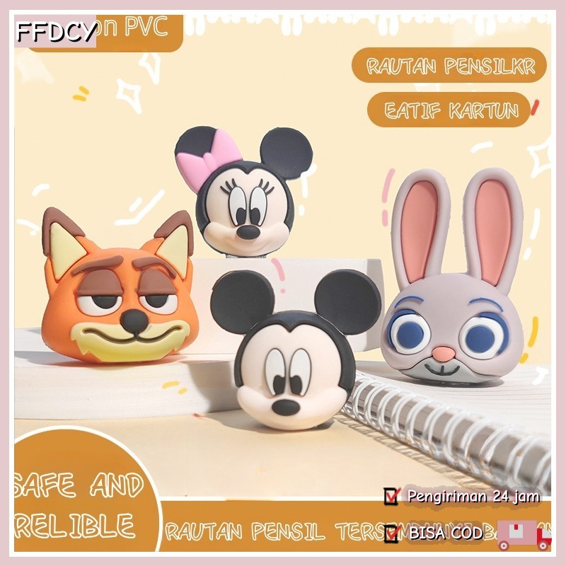 

Silikon Tiga Dimensi Kartun Pencil Sharpener Pelajar Rautan Pensil Untuk Disney Zootopia Nick Judy PVC Anak-anak Rautan Pensil