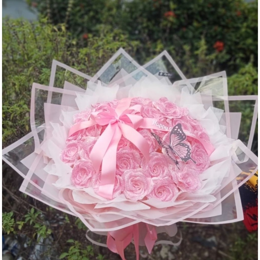 

PROMO!ERBUKET BUNGA PITA SATIN GLITER free kupu kupu (LANGSUNG KIRIM) baca deskripsiREADY