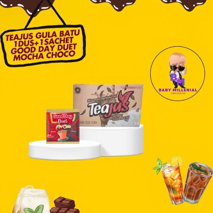 

[Promo] [BM - E] (NY) Tea Jus Gula Batu Powder Drink Sachet New [8 g/ 1 dus/ 360 sachet] Minuman Ice + 1pc gooday Duet MocaChoco - Tea Jus Gula Batu