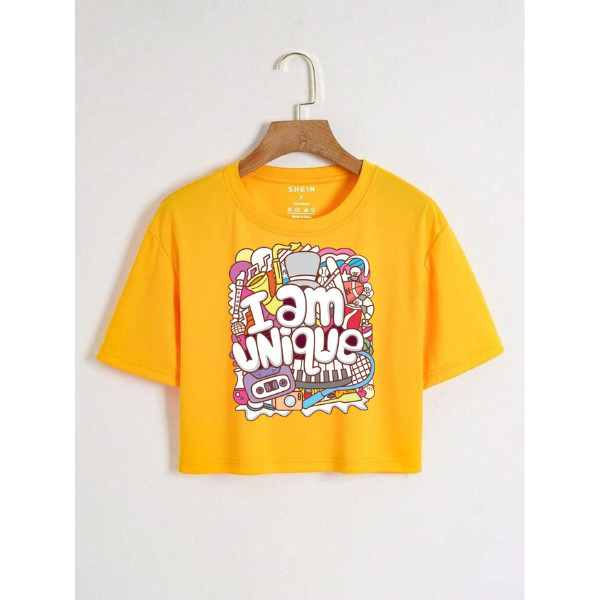 KAOS CROP TOP OVERSIZE I AM UNIQUE | KAOS CROP KOREA