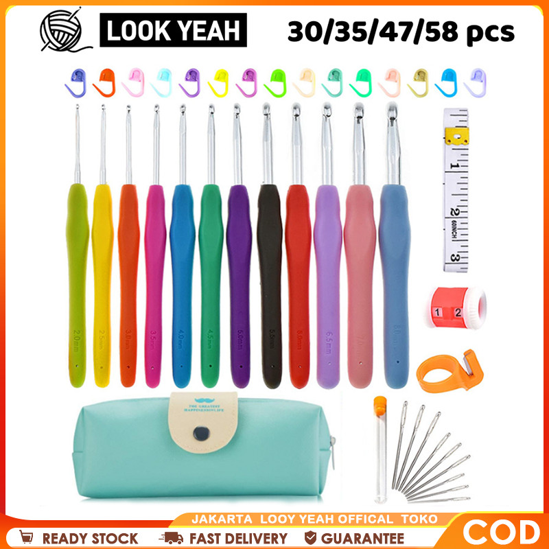 Set Alat Rajut Lengkap dengan Benang dan Jarum Rajut Kit