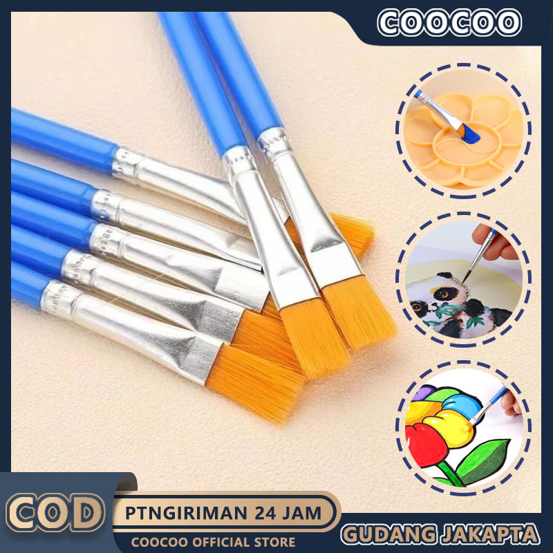 

50pcs Cat Air Biru Flat Tip Sikat Runcing Sikat Kuas Lukis Set/Brush Pena Garis Besar Lukisan Cat Minyak Guas Graffiti/Kuas Akrilik Kuas Nilon Kuas Seniman Cat Air Rambut Kuas Garis Besar Kuas Lukisan
