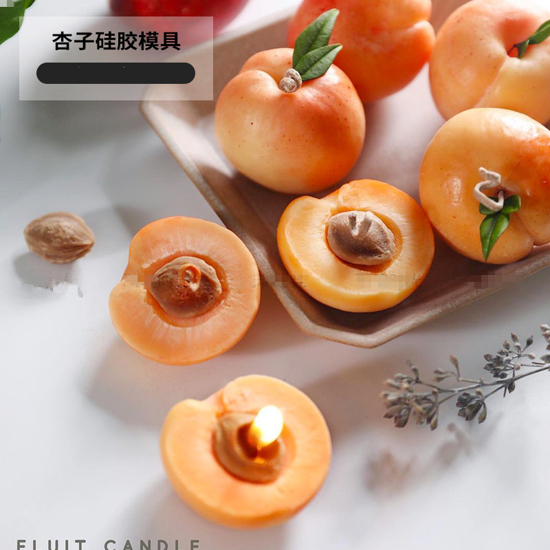 

Candle Making Mold 3D Apricot Fruit Candle Silicone Mold Form Handmade Resin Clay Crafts Cake Decorating Tools Plaster Crafts