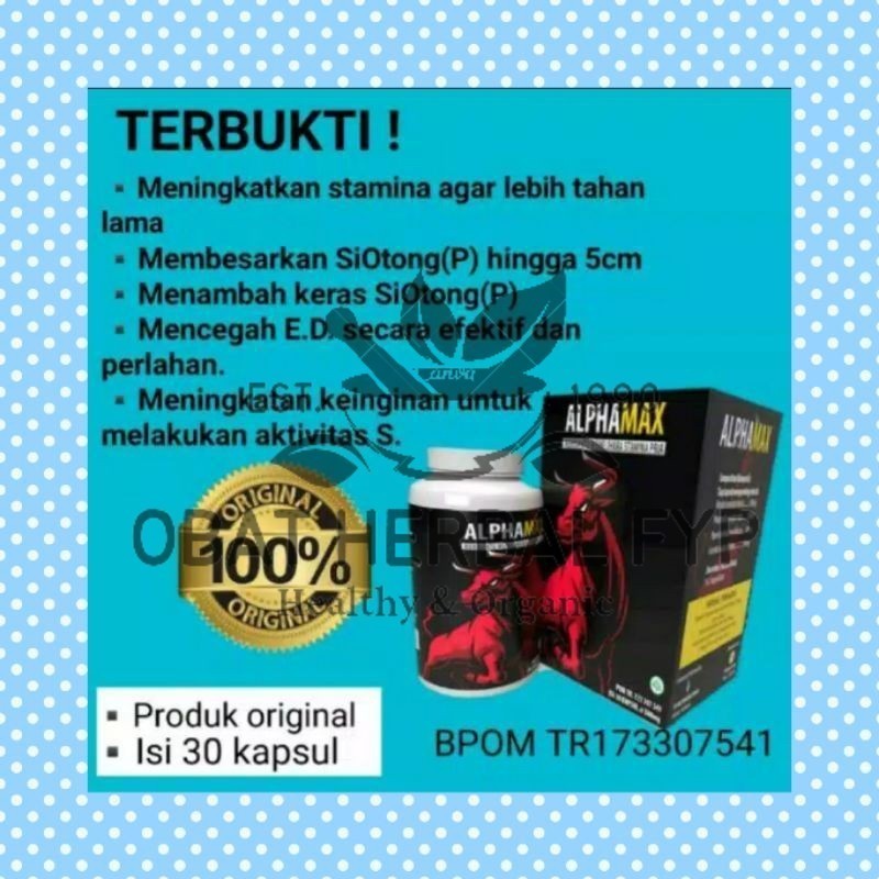 ORIGINAL 100% ALPHAMAX Kapsul Asli Original Obat Herbal Stamina Pria kuat Premium BPOM(Gratis Ongkir