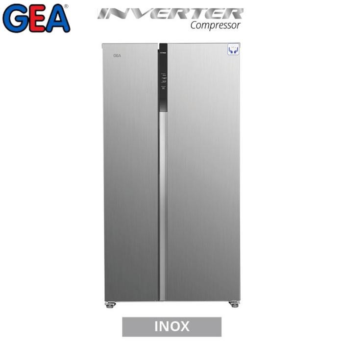 Gea Kulkas Side by side G2D-563 / G2D 563 / G2D563 563Liter INOX Murah GARANSI RESMI GEA