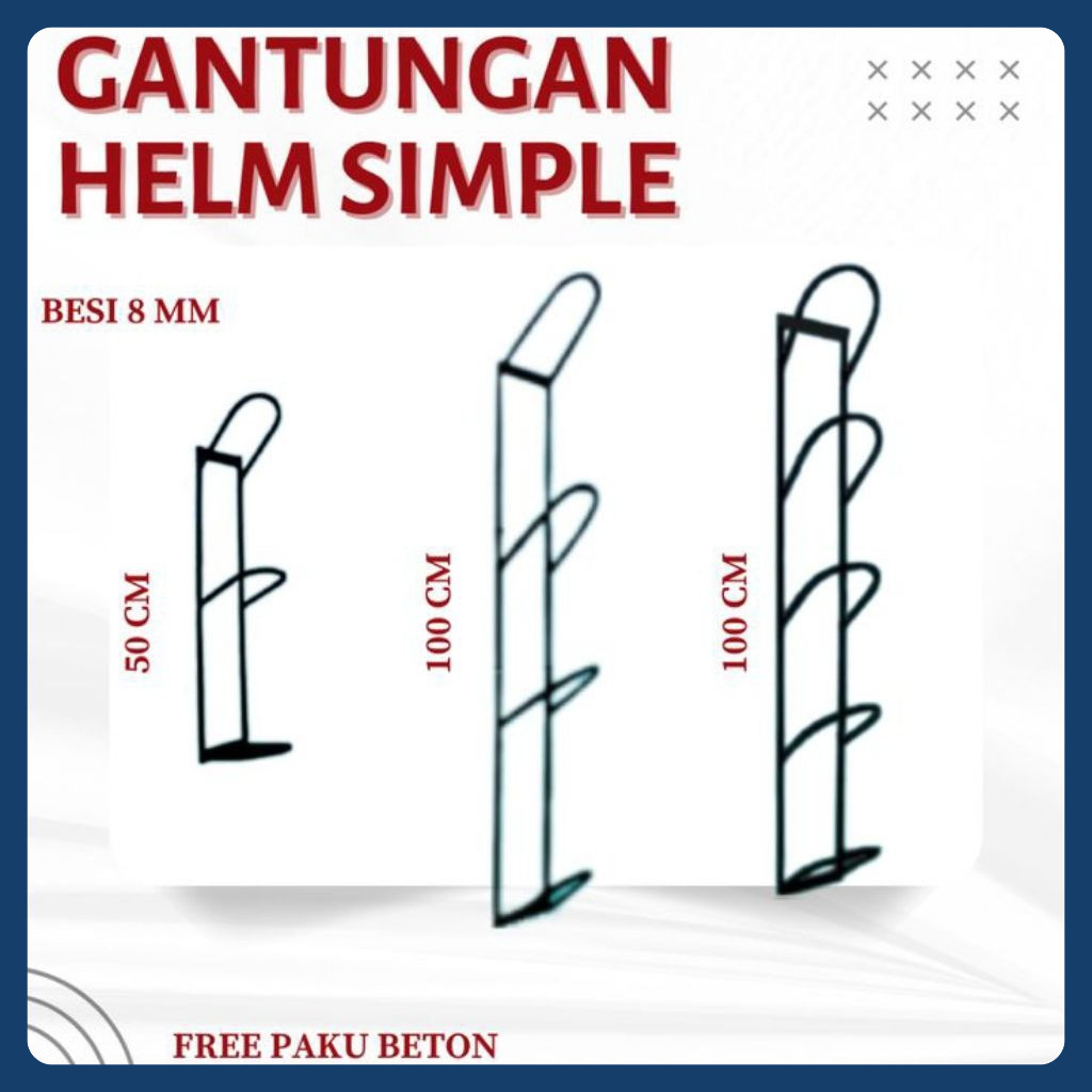 Rak Gantungan Helm Gantungan Helm Dinding Murah Rak Susun 3 Rak Susun 4 Rak Susun 5