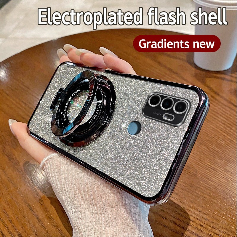 Soft HP Case OPPO A53 Casing Silikon Untuk OPPO A53 2020 CPH2127 CPH2131 Case berkilau Berlapis Hand