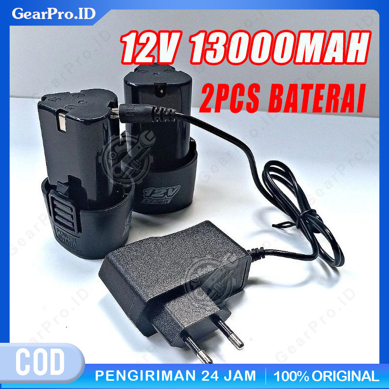 [Kirim Sekarang] 2PCS batrai baterai bor cordless 12v 1300mah 12 volt jld Baterai Bor Cordless Li-Io