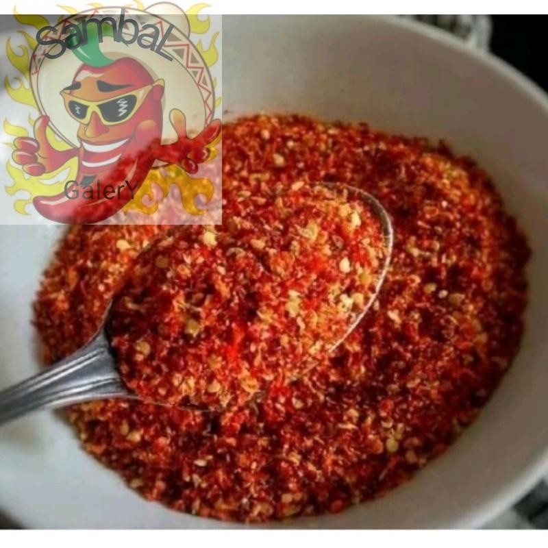 

SambaL GalerY Cabe Bubuk 1kg khusus buat tabur seblak.cabe wangi gurih asin manis pedas