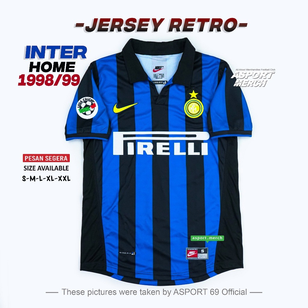 JERSEY BOLA RETRO INTER HOME 1998 1999 JERSEY INTER RETRO HOME 98 99