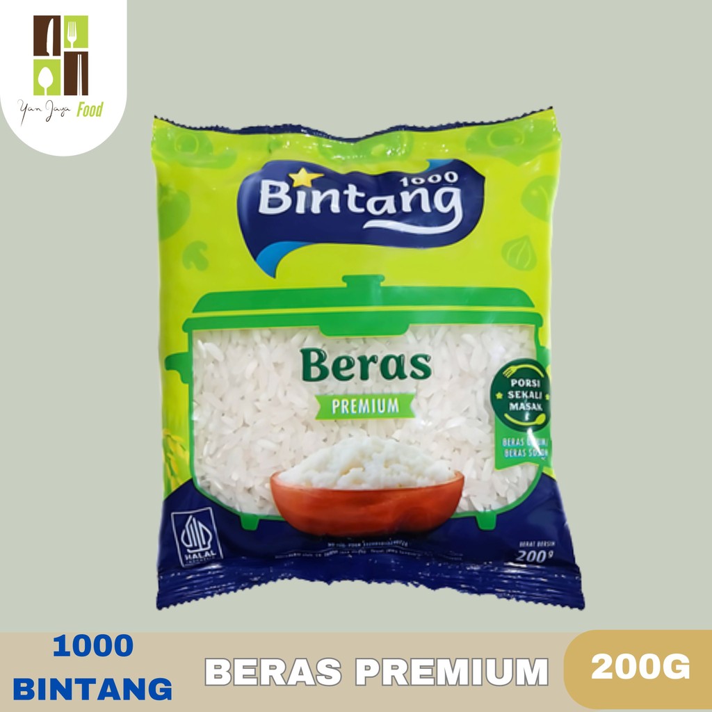 

Beras 1000 Bintang 200g / 1PCS / Beras Premium 1000 Bintang Halal / Beras Kemasan Ekonomis