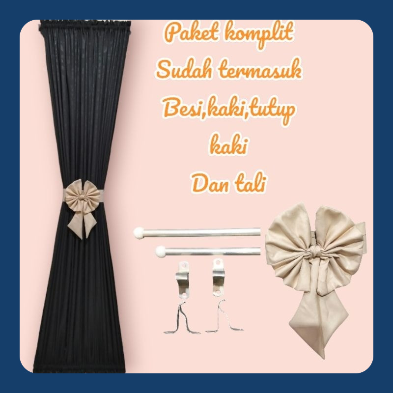 Free besi stick (1SET LENGKAP) gorden pita kupu kupu gorden jendela minimalis
