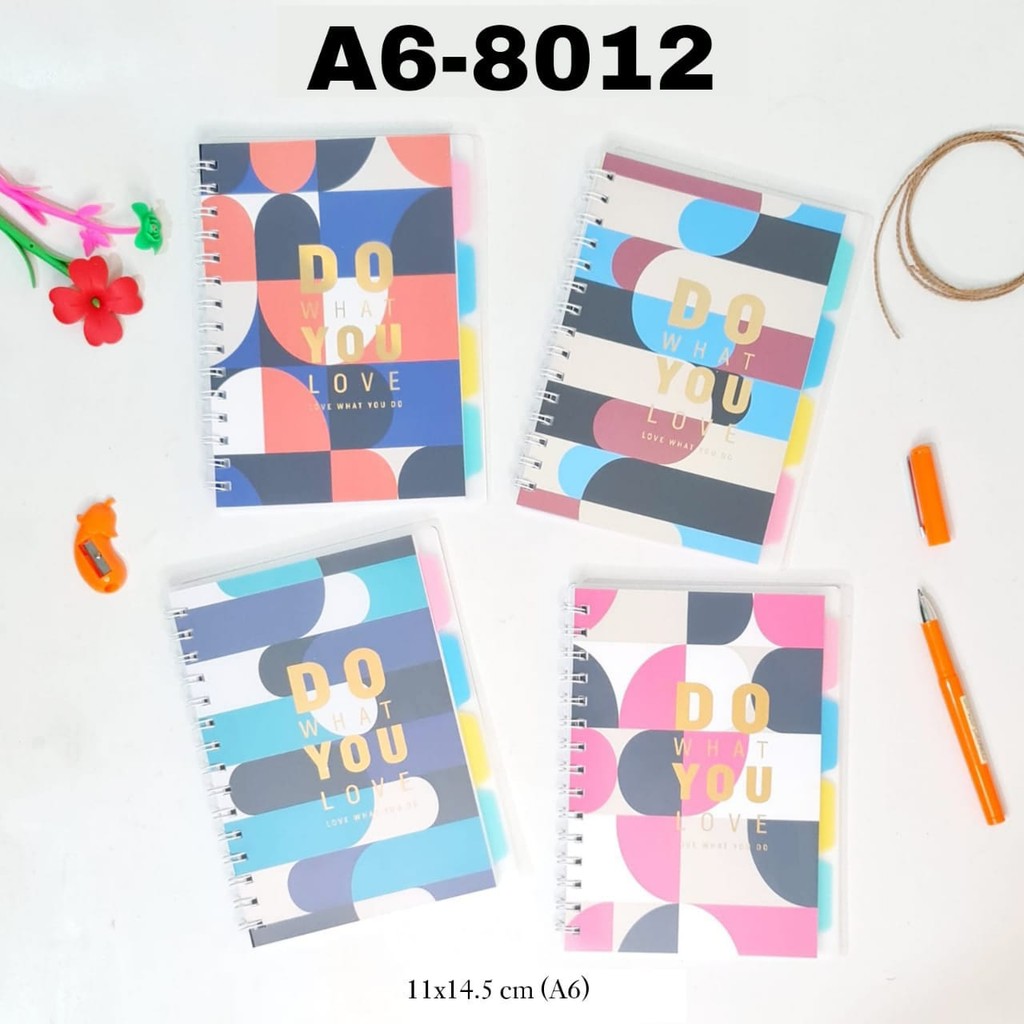 

MJ Buku Tulis Spiral A6-80 Index Cover Plastik TR/Buku Catatan/Notebook/Note Book