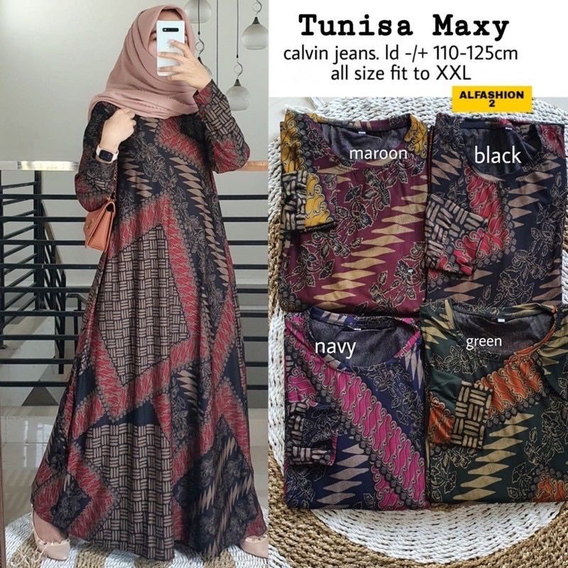 jy99pw MUFASH - Gamis Jumbo Calvin Jeans Ori Solo Terbaru Tunisa maxy Sisesa Maxy by Alfashion