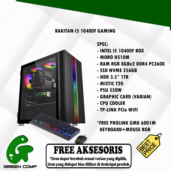 PAKET PC Rakitan I5 10400F GAMING