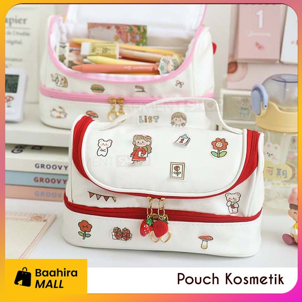 

Tempat Pensil Anak Import Lucu Pencil Case Korea Travel Make Up Pouch DIY Sticker Serbaguna Stiker Kelinci Beruang