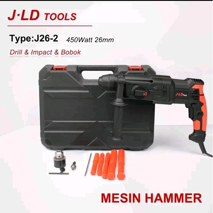 JLD MESIN BOR BOBOK BETON CORAN 26mm Hammerdrill 450watt 3mode bobok / bor / bor+bobok BISA COD