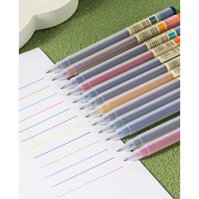 

BOBOMARTS Deli Pulpen Gel isi 12 Warna Penulisan Halus 0.5 mm - G19