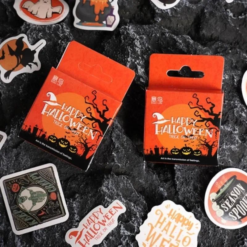 

46pcs Life Halloween Sticker Pack DIY Material Decorative Stationery Album Diary Cup Notebook Mobile Phone Toy Scrapbook