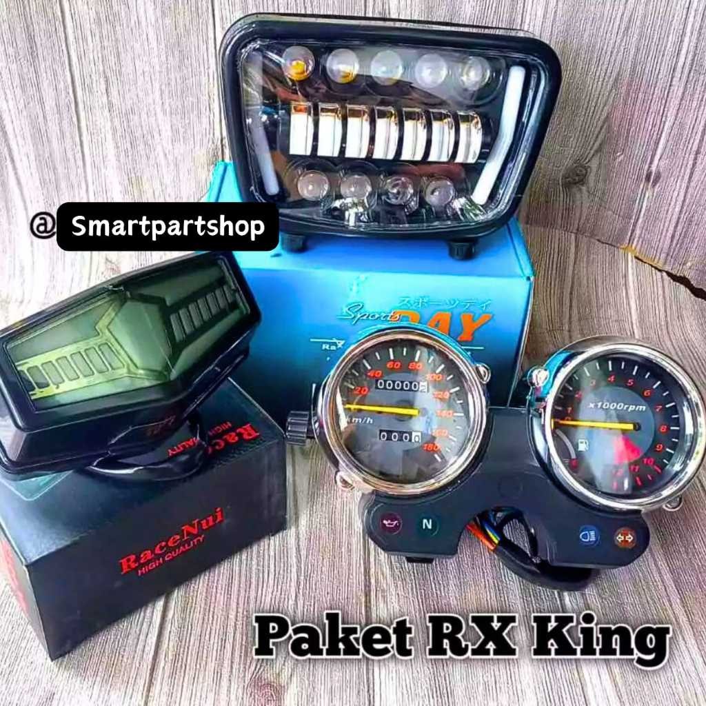 PAKET LAMPU HEADLAMP RX KING LAMPU DEPAN LED OVAL FUNGSI RITING LAMPU STOP STOPLAMP LED TRANSFORMER 