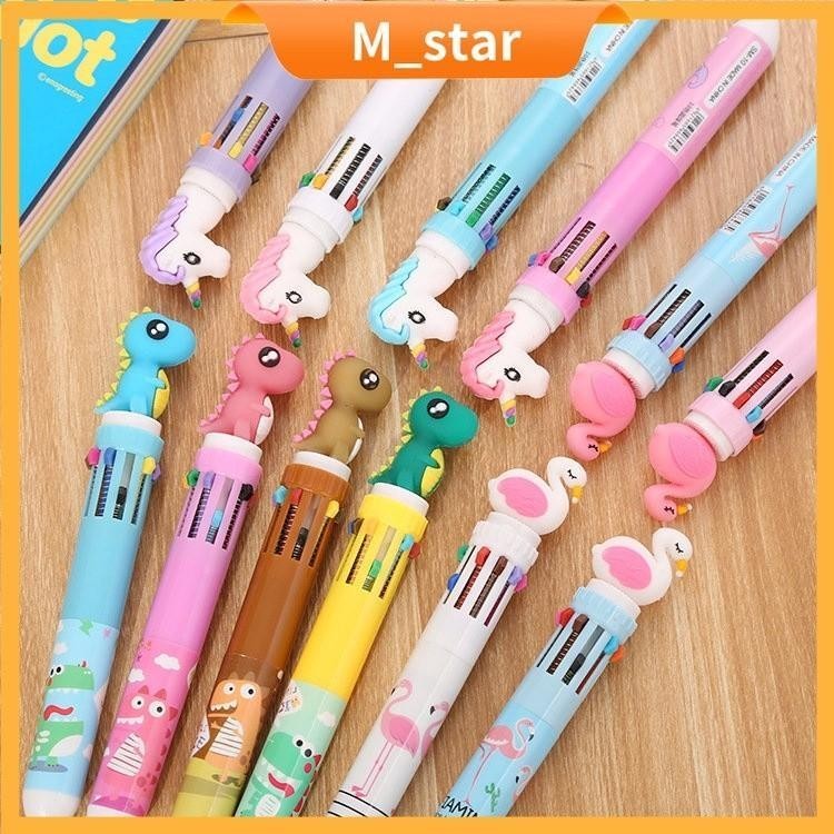 

ACEH.UMI 130861 Pulpen unicorn 10 Warna Dino kepala Unicorn Sanrio Pena Ballpoint Lucu