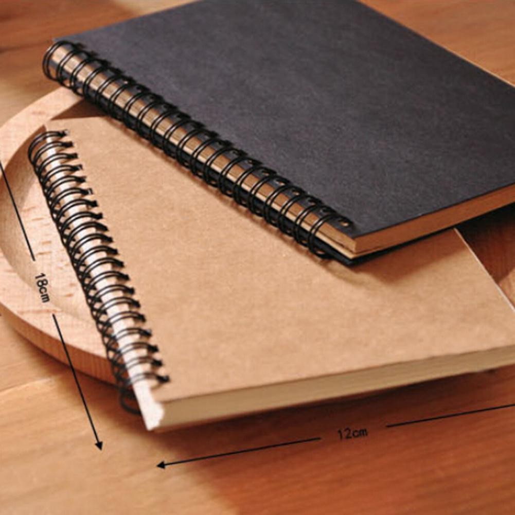 

Sketch Book Retro Spiral Bound Coil Sketch Book Blank Paper Art Graffiti Notebook Stationery 2020