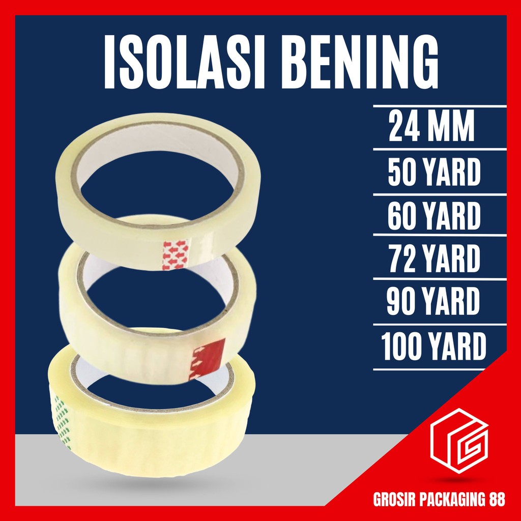 

Lakban Bening Isolasi 1 Inch Inci 1” 24MM 24 MM 50 72 90 100 yard OPP Plakban Tape ATK Perekat Kuat Solatip Online Shop Lakban Solatip Isolasi Bening 45micron 1 Inch 24mm 100Yard MURAH