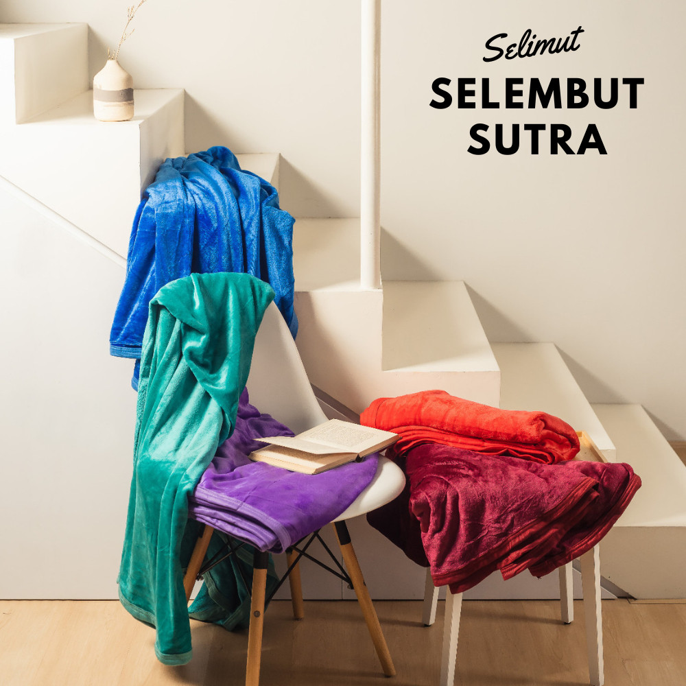 Akiko - Selimut Bulu Sutra Halus Lembut 160x200 Polos