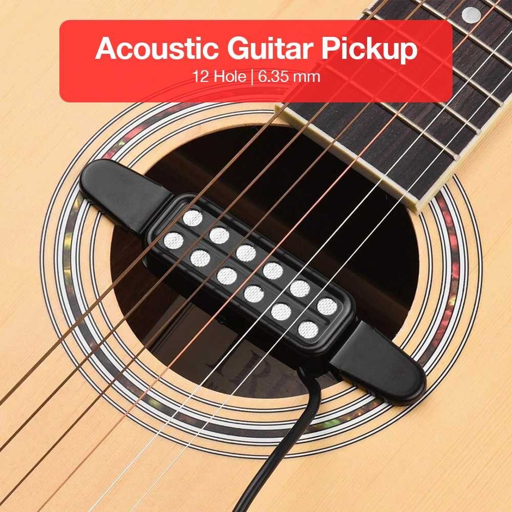 Jpstore4 Fishman Acoustic Guitar Pickup Microphone Gitar 12 Hole 6.35mm 3M - P-012