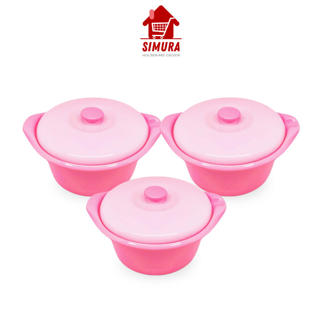 3PCS GROSIR BASI TUTUP BULAT KECIL  | WADAH SAYUR BULAT | WADAH SAYUR TUTUP ( BTBT 169 Pi ) #GROSIR