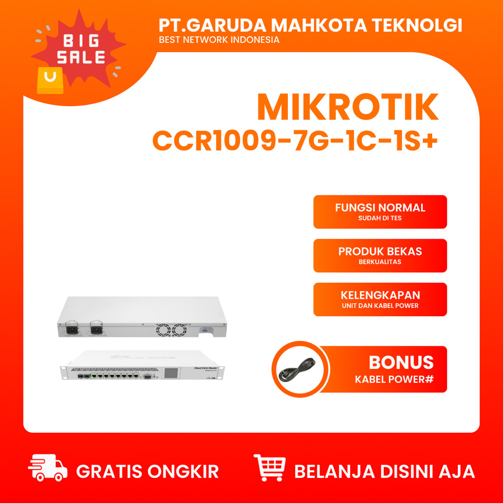 MikroTik Cloud Core Router CCR1009-7G-1C-1S+ | CCR1009 7G 1C 1S+ | CCR 1009 7G 1C 1S+