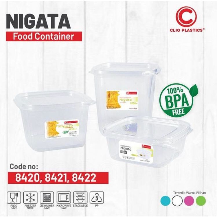 Toples kecil Plastik - Nigata 1250 mil - Food Container - Kotak 8421 CLIO MURAH