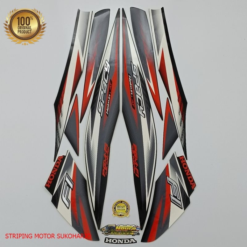 (ORI) striping honda spacy fi 2014 hitam full  kualitas original