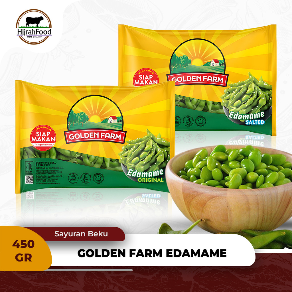 

Golden Farm Edamame 450 gram Kacang Kedelai Jepang Frozen Siap Makan