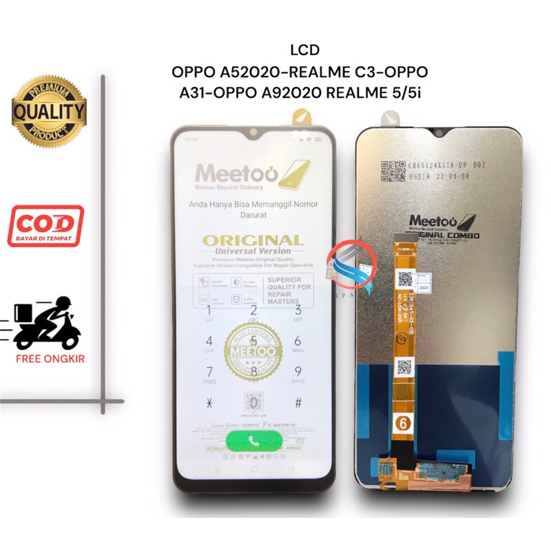 LCD OPPO A5 2020 UNIVERSAL FOR OPPO A92020/OPPO A31/REALEME 5/5i/LCD REALME C3