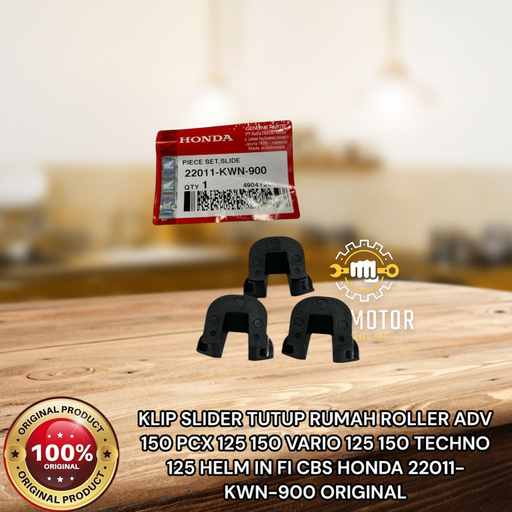 KLIP SLIDER TUTUP RUMAH ROLLER ADV 150 PCX VARIO HELM IN FI CBS HONDA 22011-KWN-900 ORIGINAL