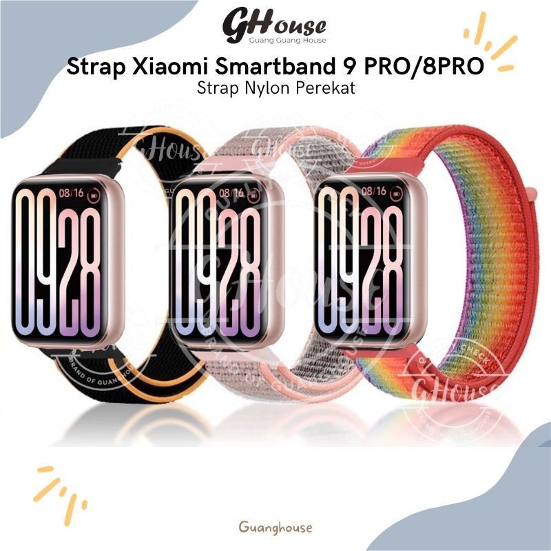Strap Mi Band 9 PRO Nylon Tali Xiaomi Smart Band 9 PRO Nylon Strap Mi Band 8 Pro Bahan Nylon
